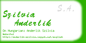 szilvia anderlik business card